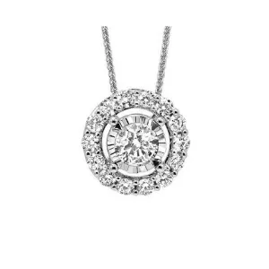 14KT White Gold & Diamond Neckwear Pendant -1/6 ctw