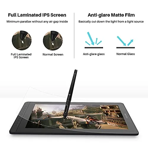 2021 HUION KAMVAS 16 Blue Graphics Drawing Tablet and Huion ST300 Adjustable Drawing Tablet Stand