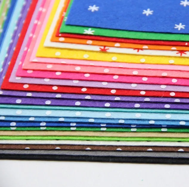 24 Pcs Dot Felt Sheets - Square Felt Supplier, Felt Shop - Thick Felt Fabric, Sewing, Doll Making, Needlework Projects - Art Craft Supplies