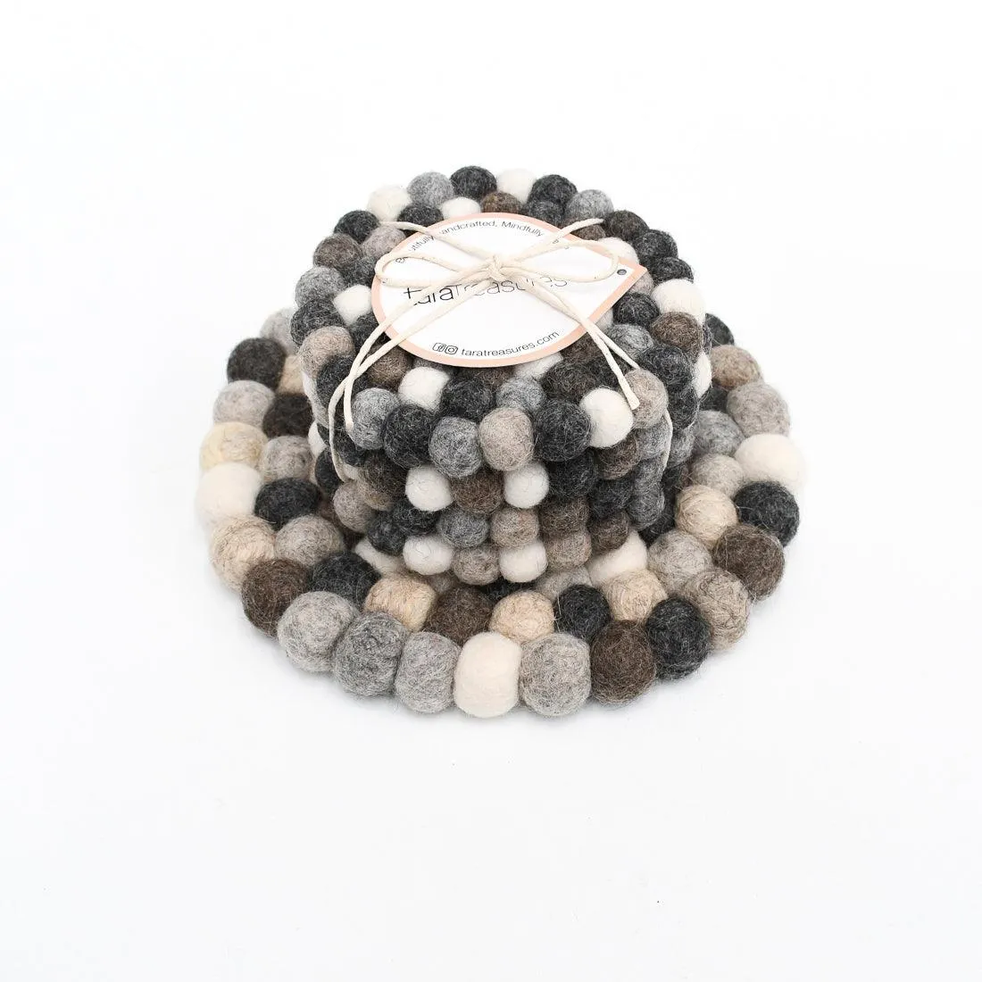 4 Coasters and a Trivet Set - Grey Stones