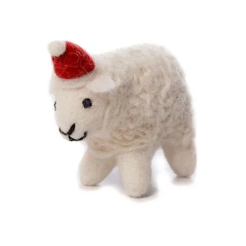Amica - Sheep with Christmas hat - felt decoration