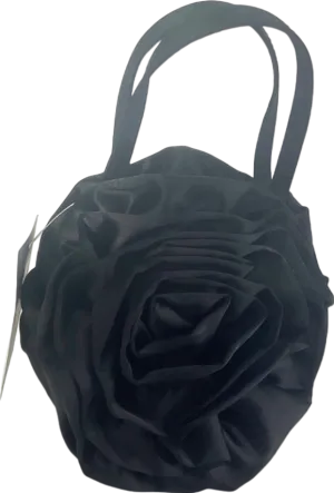 Black 3d Floral Handbag