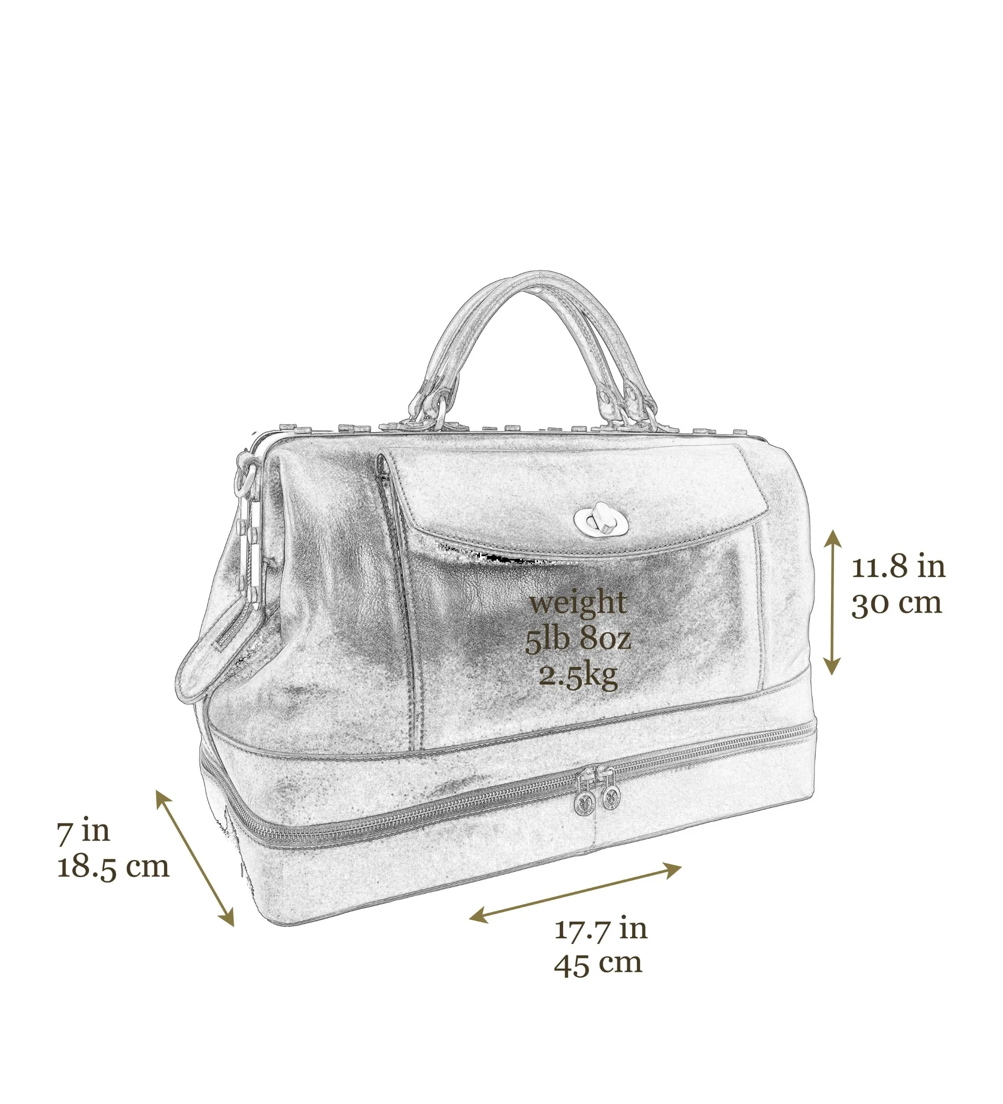 Brown Full Grain Italian Leather Doctor Bag, Medical Bag, Leather Handbag - Doctor Faustus