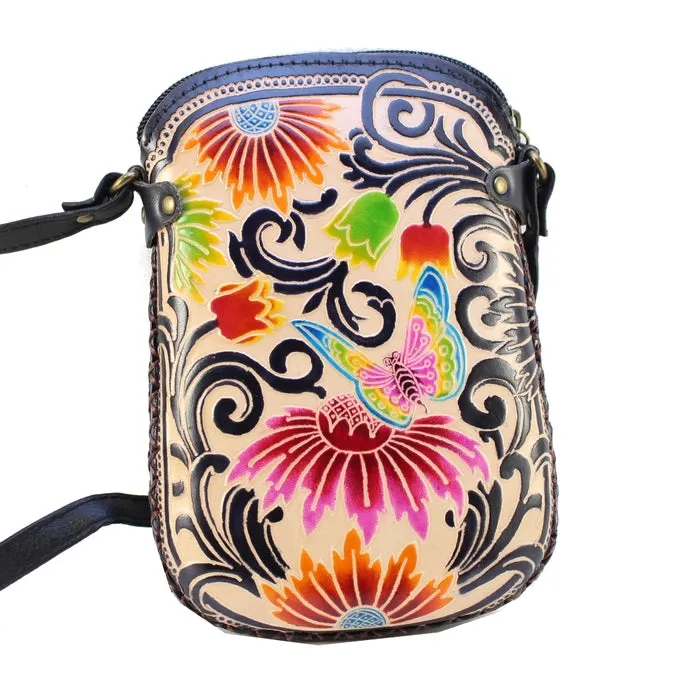 Butterfly and Daisy Crossbody #054