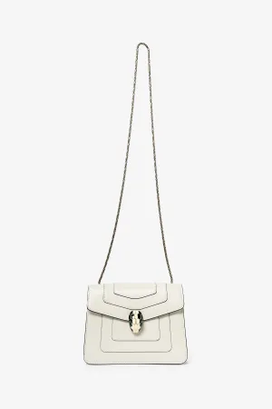 Bvlgari White Leather 'Forever Serpenti Crossbody Bag