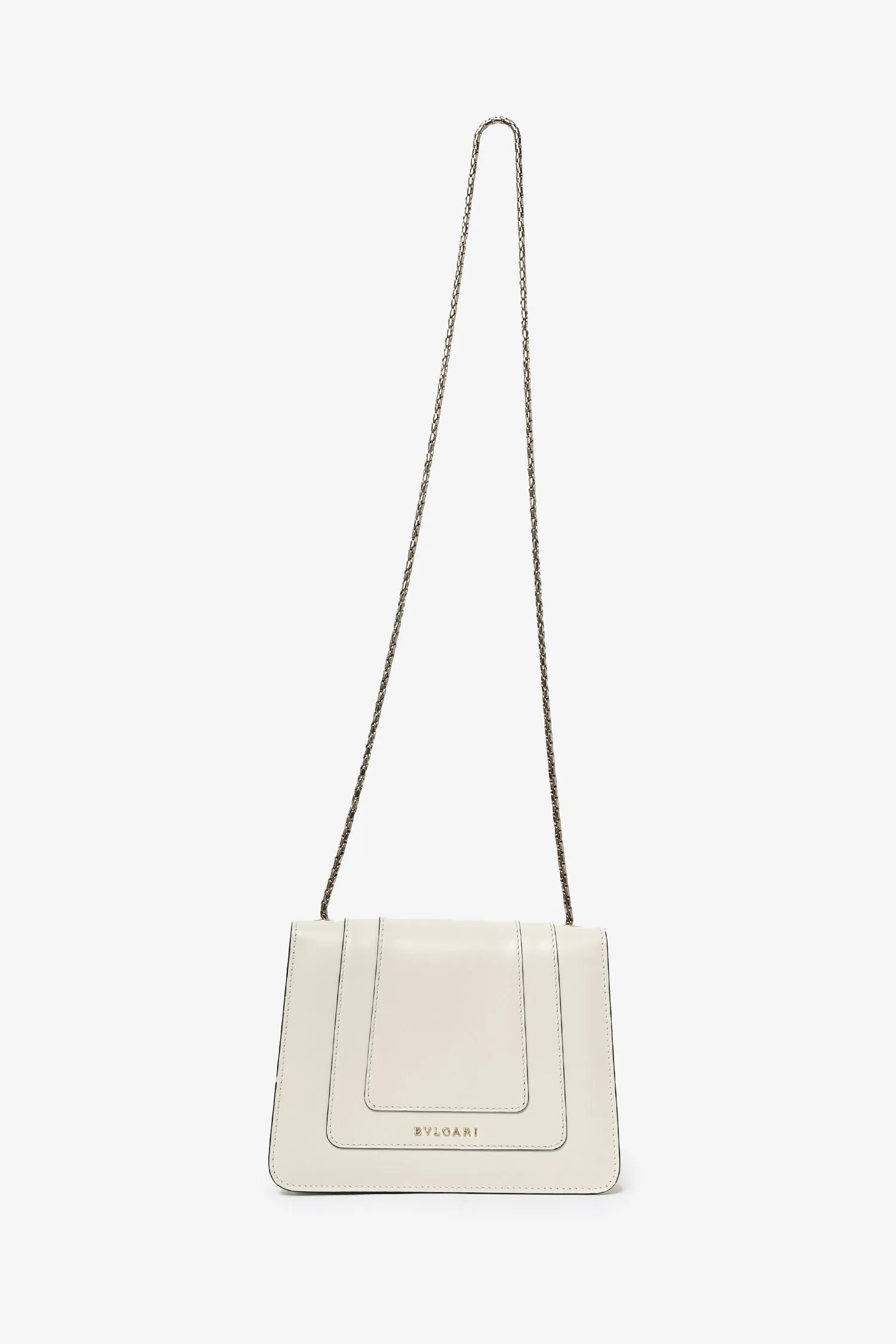 Bvlgari White Leather 'Forever Serpenti Crossbody Bag