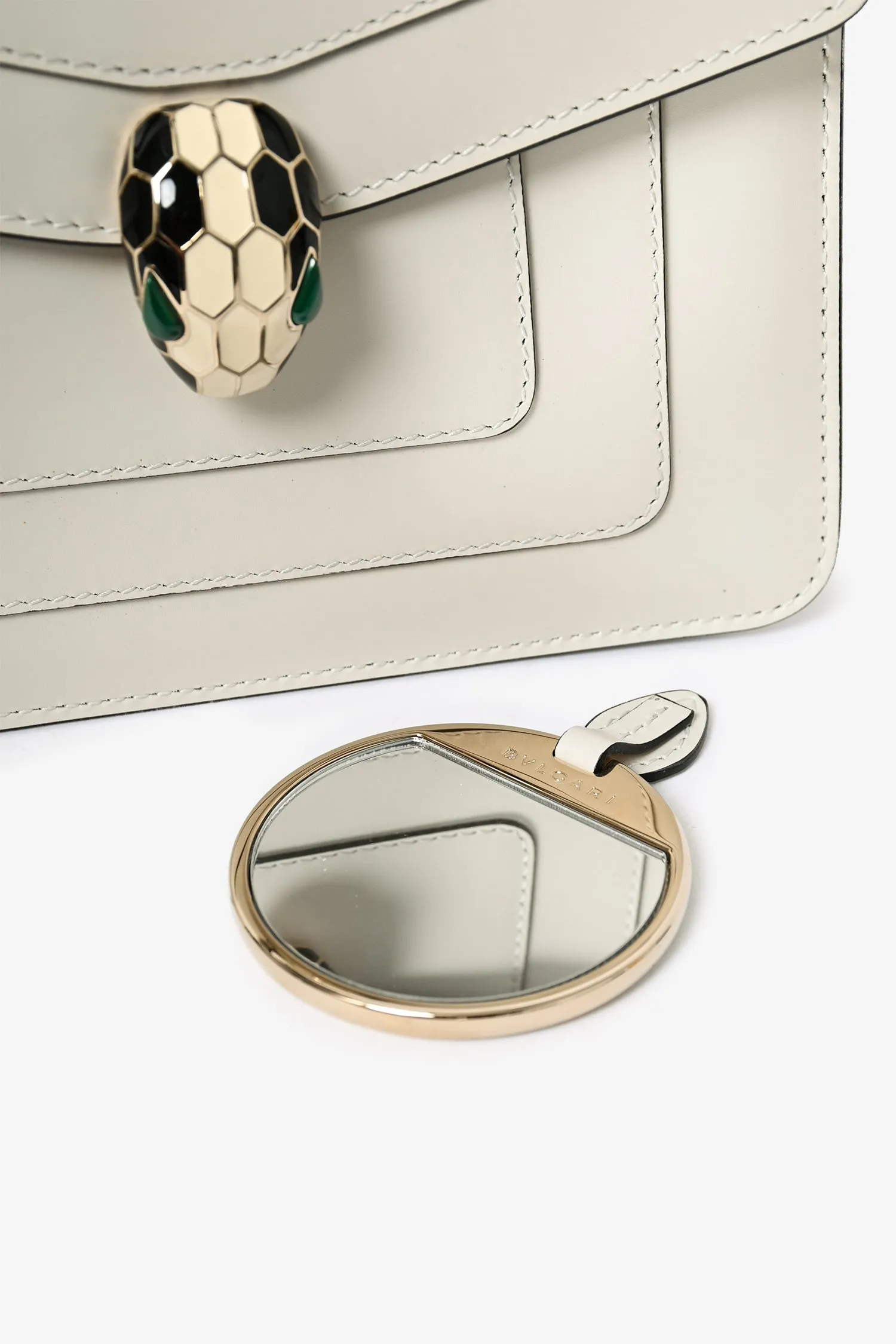 Bvlgari White Leather 'Forever Serpenti Crossbody Bag