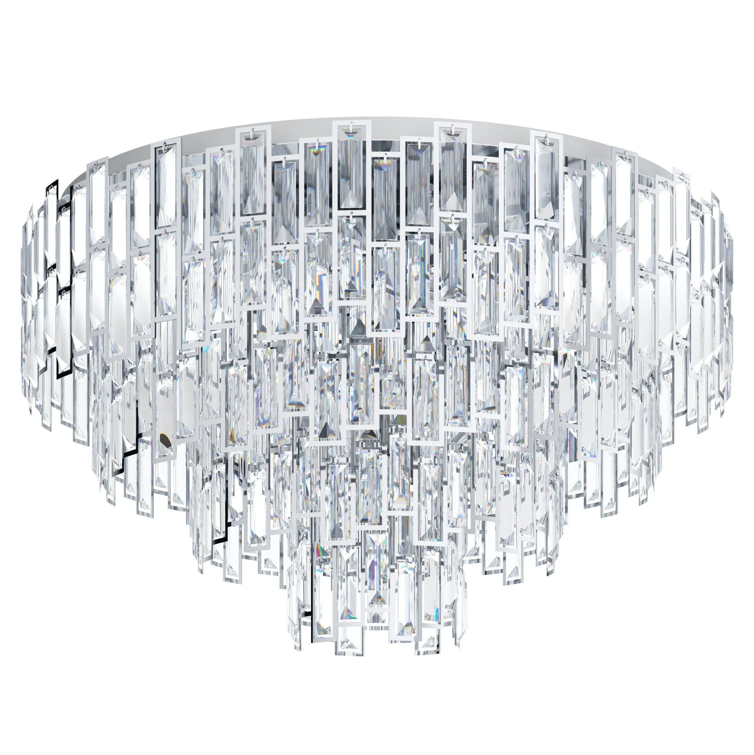 Calmeilles 78cm 10 Light Chrome and Crystal Classic Feature Close to Ceiling
