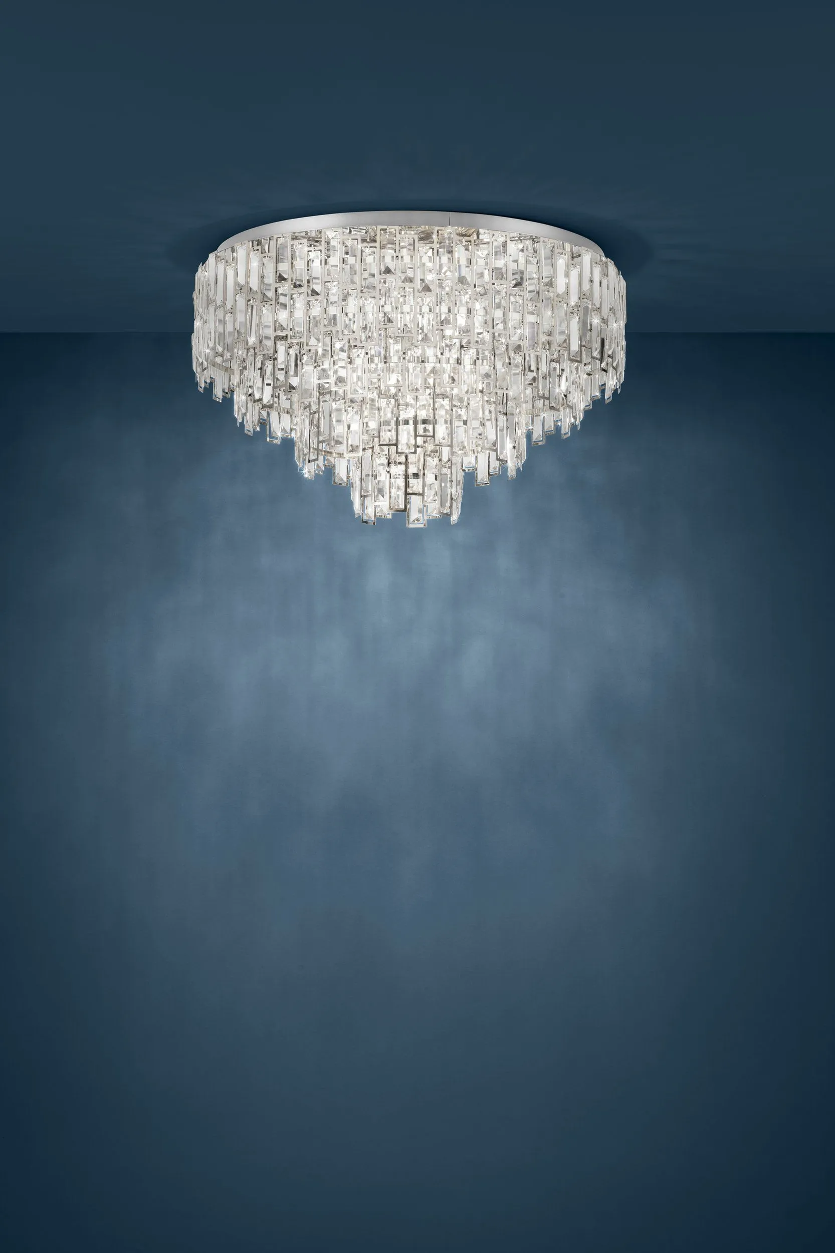 Calmeilles 78cm 10 Light Chrome and Crystal Classic Feature Close to Ceiling