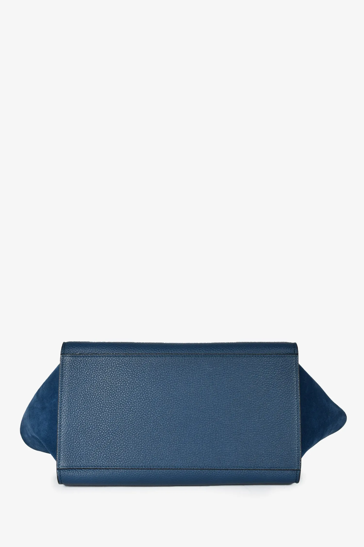 Celine 2016 Blue Leather/Suede Trapeze Bag with Strap