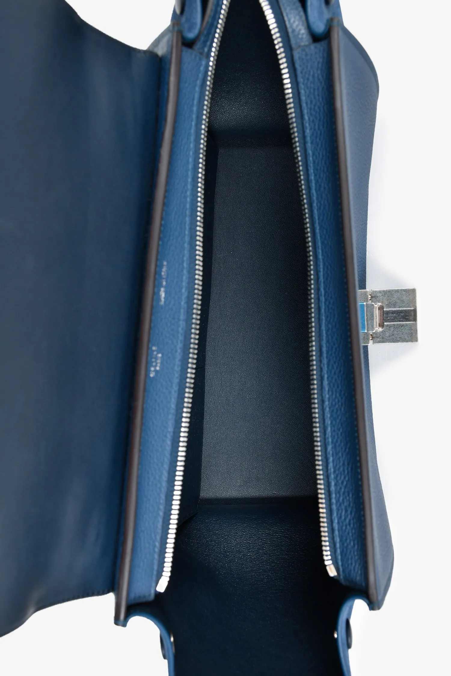 Celine 2016 Blue Leather/Suede Trapeze Bag with Strap