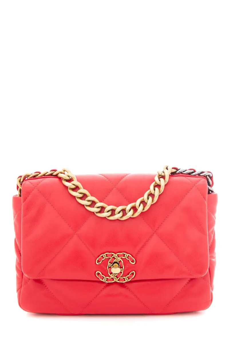 Chanel 19 Red Leather 2022 Handbag