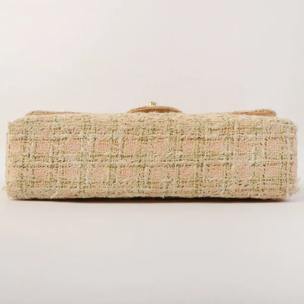 Chanel Around 2006 Made Tweed Classic Flap Chain Bag 25Cm Salmon Pink/Multi