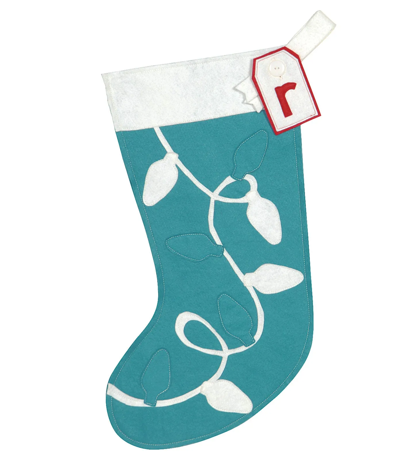 Christmas Lights Felt Stocking 20"x12"