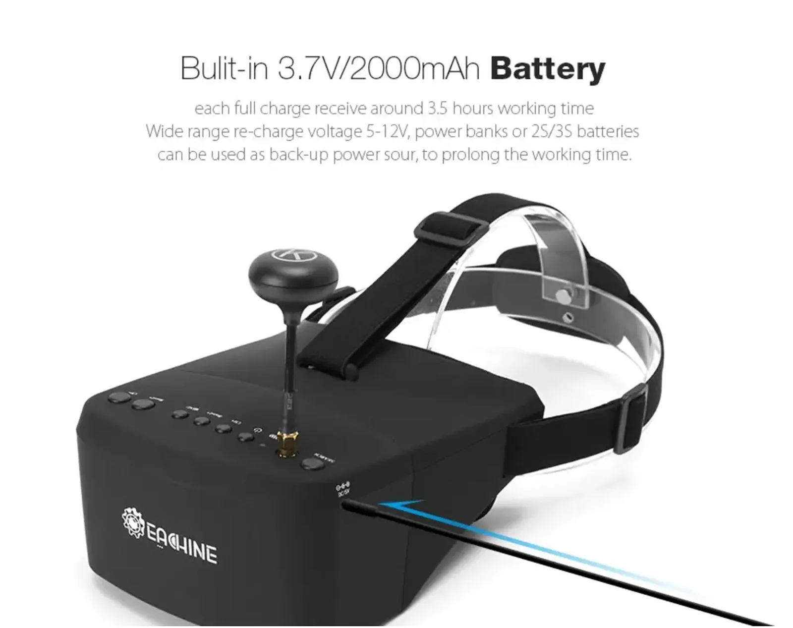 Eachine EV800 5.8G 40CH 5'' 800x480 RC Camera Racing VR Video FPV Drone Goggles