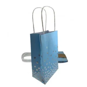Eco-Friendly Blue With Silver Dots Paper Party Bags