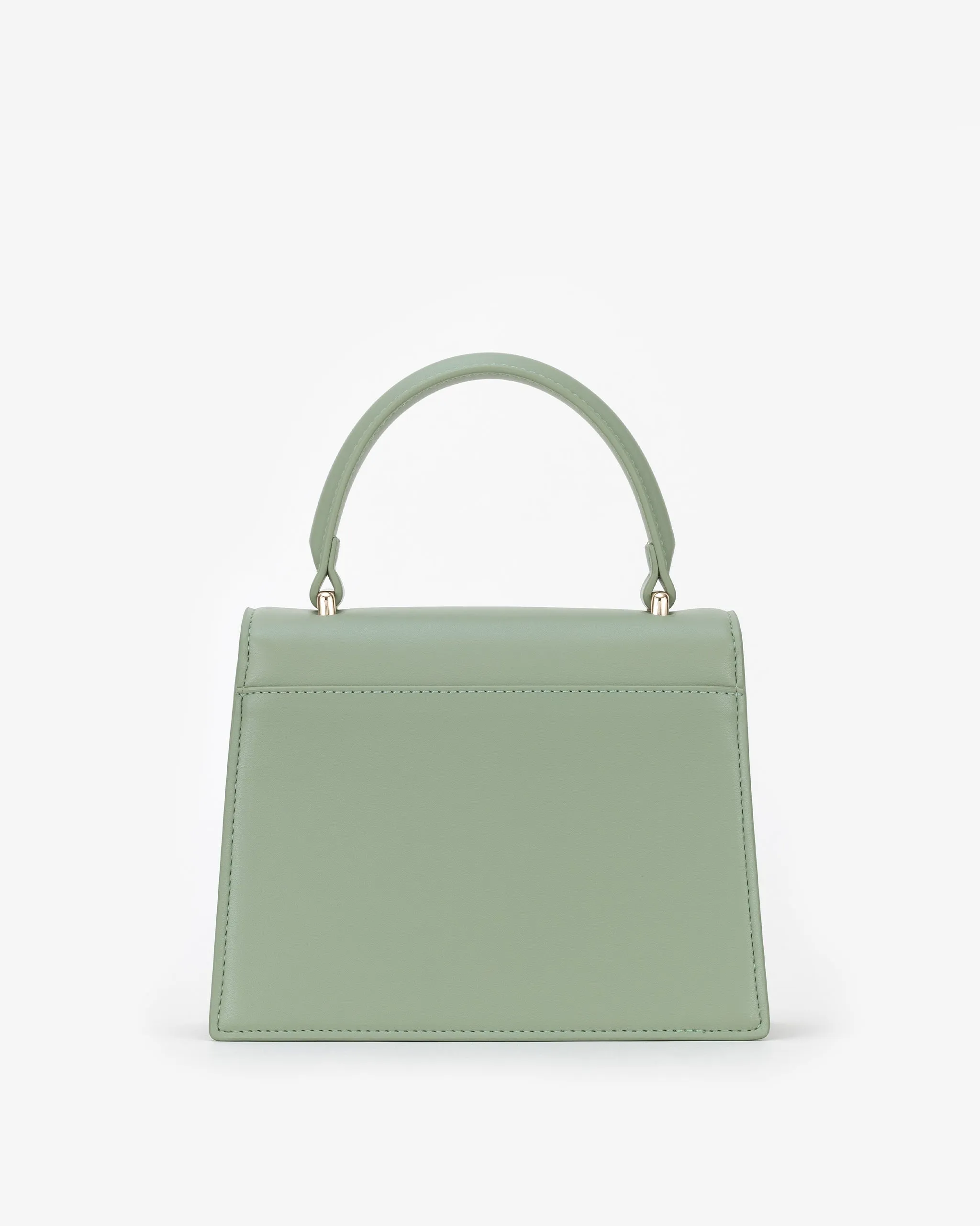 Evening Bag in Sage with Personalised Hardware