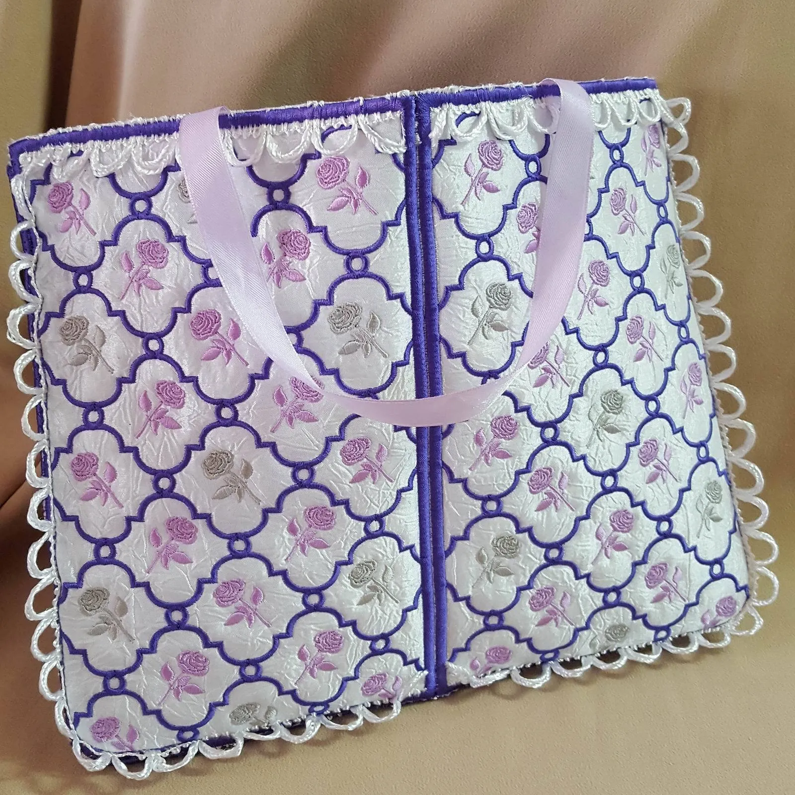 Faberge Inspired Rose Skinny Tote