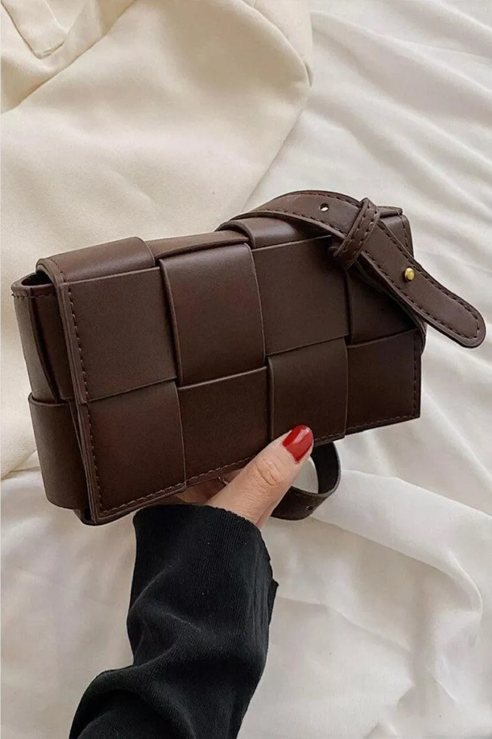 Faux Leather Crossbody Bag