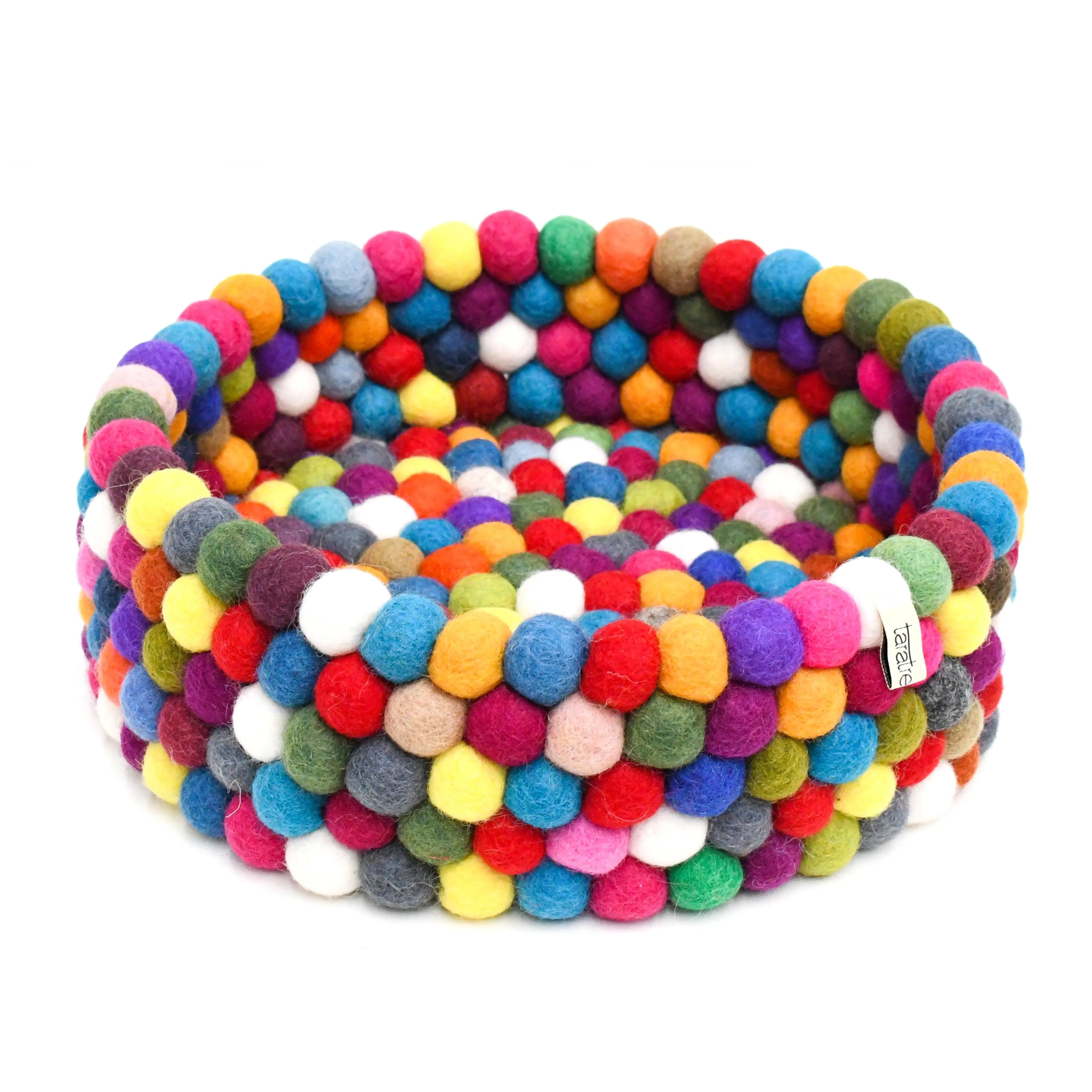 Felt Ball Basket - Colourful 30cm