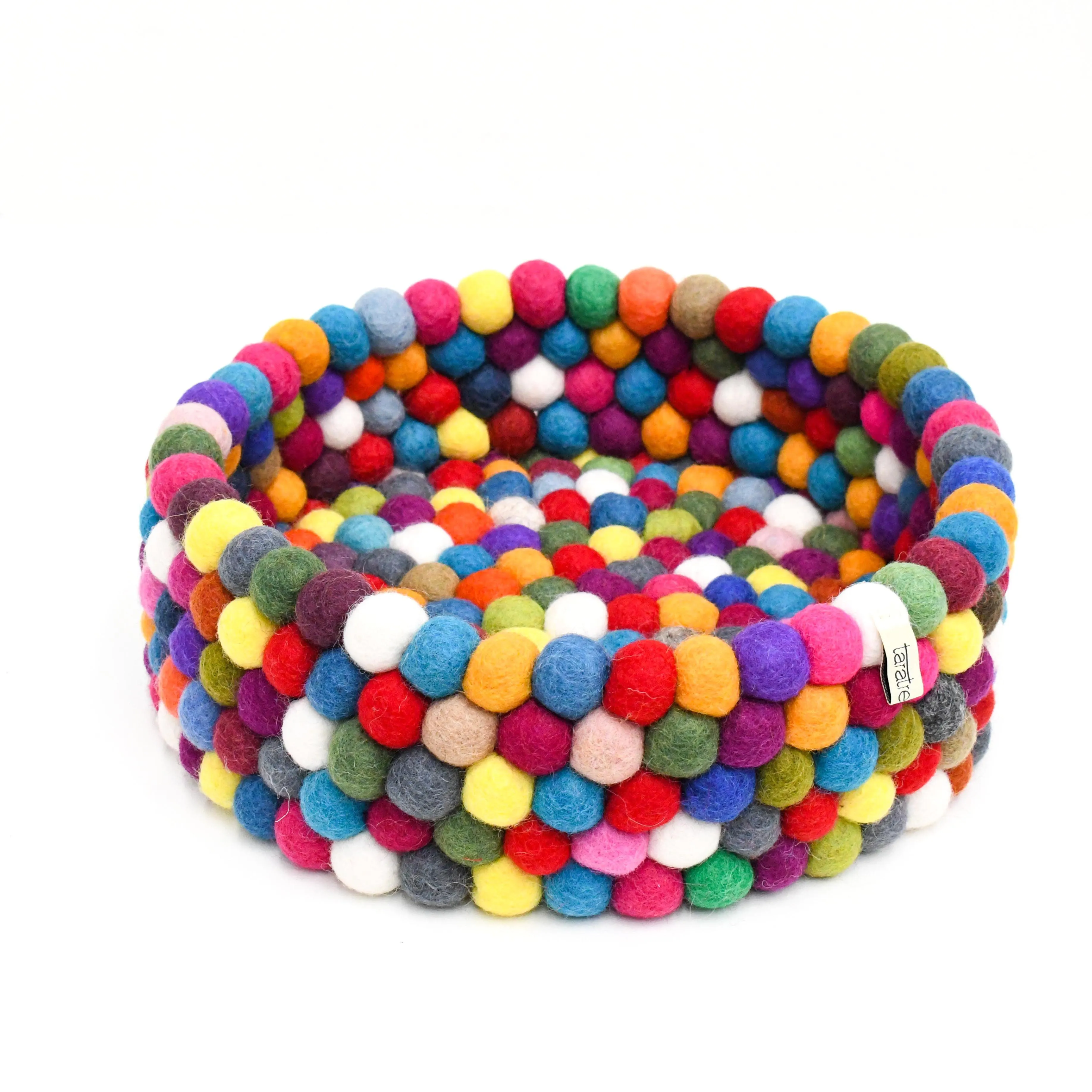 Felt Ball Basket - Colourful 30cm