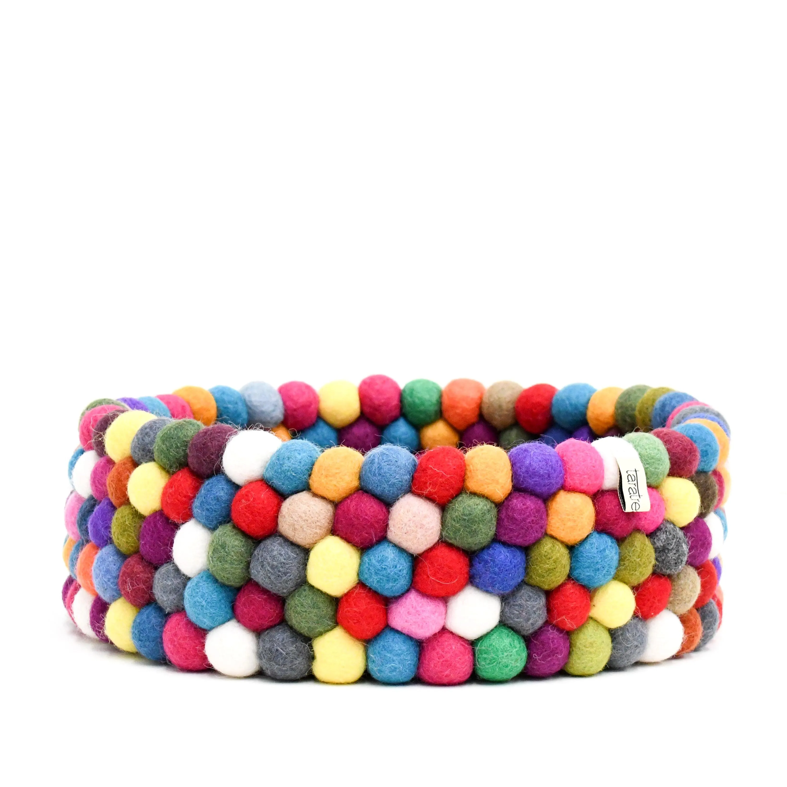 Felt Ball Basket - Colourful 30cm