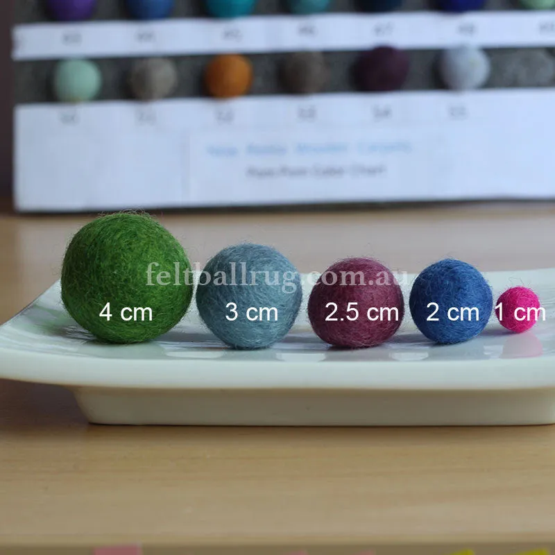 Felt Ball Navy Blue 1 CM,  2 CM, 2.5 CM, 3 CM, 4 CM Colour 29