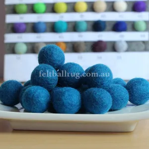 Felt Ball Sky Blue 1 CM,  2 CM, 2.5 CM, 3 CM, 4 CM Colour 32