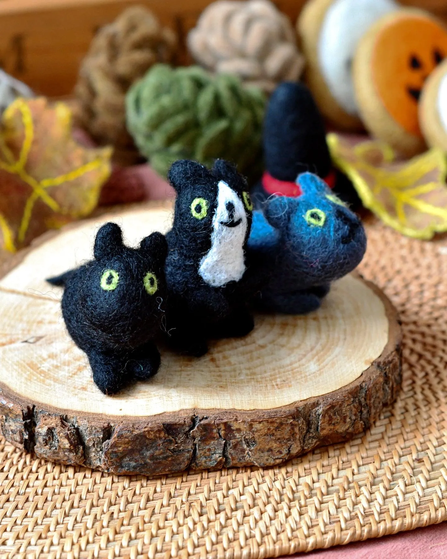 Felt Cats - 3 Cats