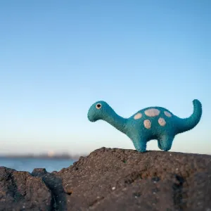 Felt Dinosaur Toy - Blue Spots