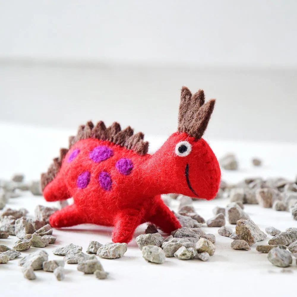 Felt Dinosaur Toy - Red Crown