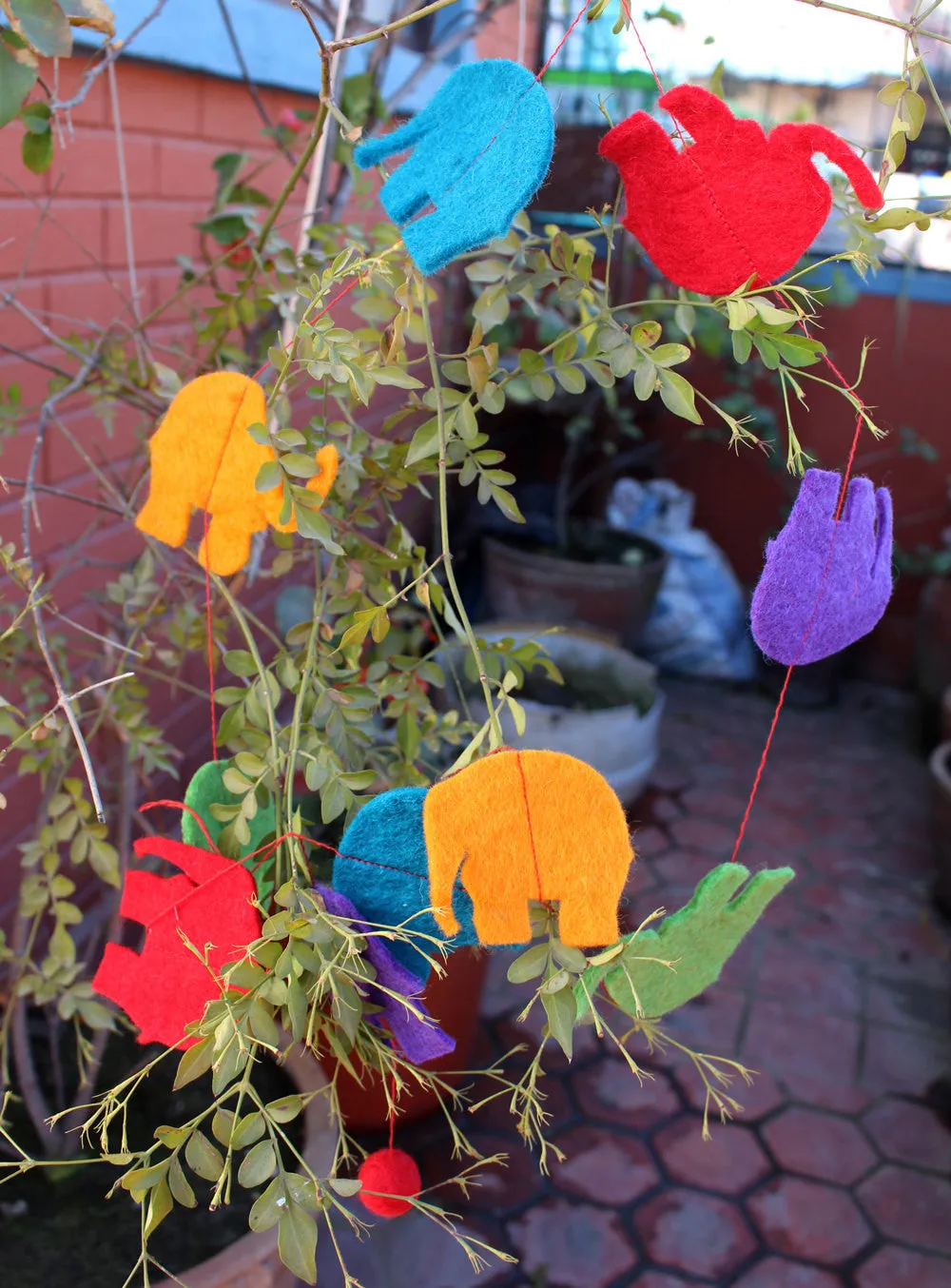 Felt Elephant Long Hanging Home Decor