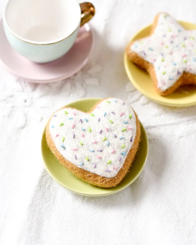 Felt Heart Icing Cookies with Sprinkles