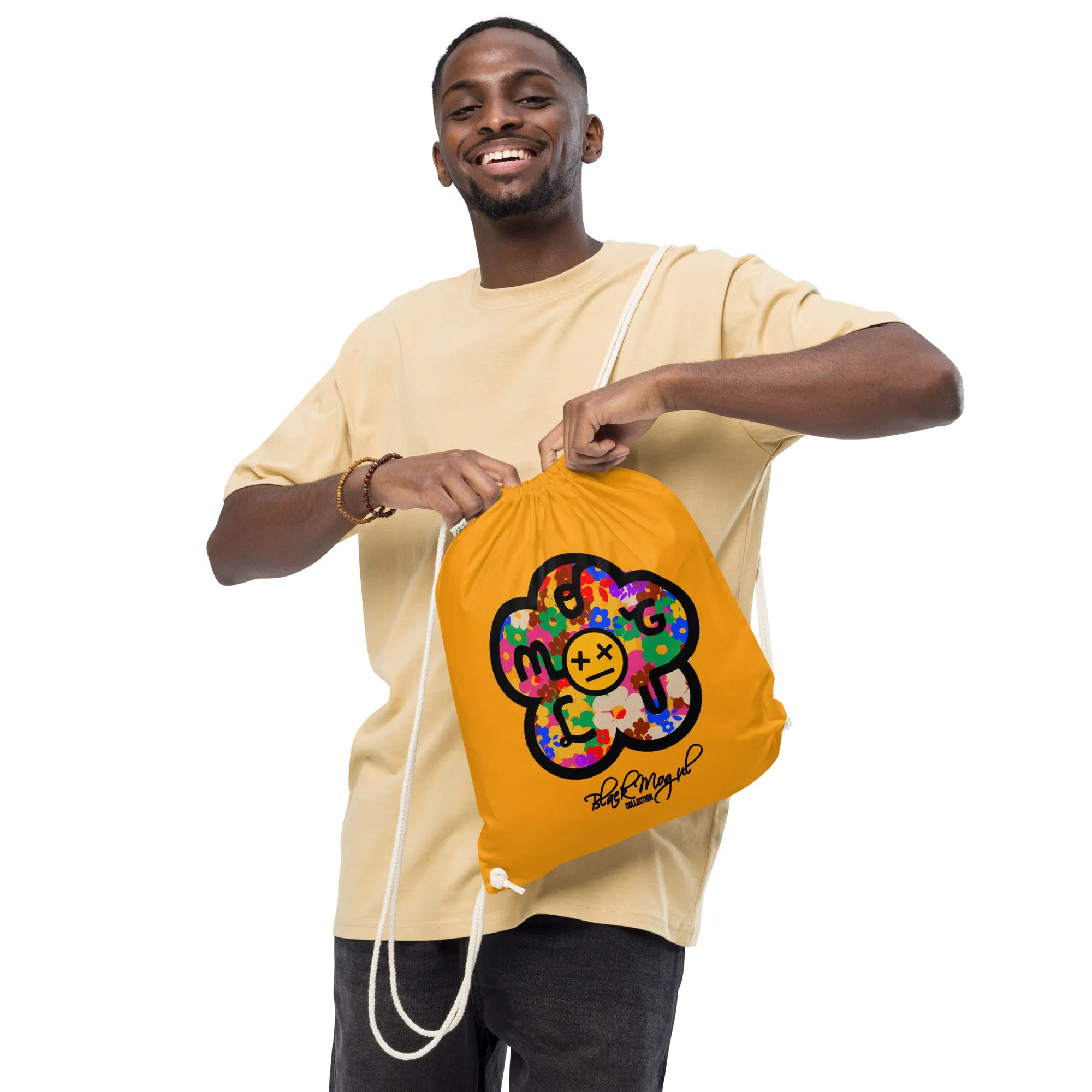 Flower Bomb Organic cotton drawstring bag
