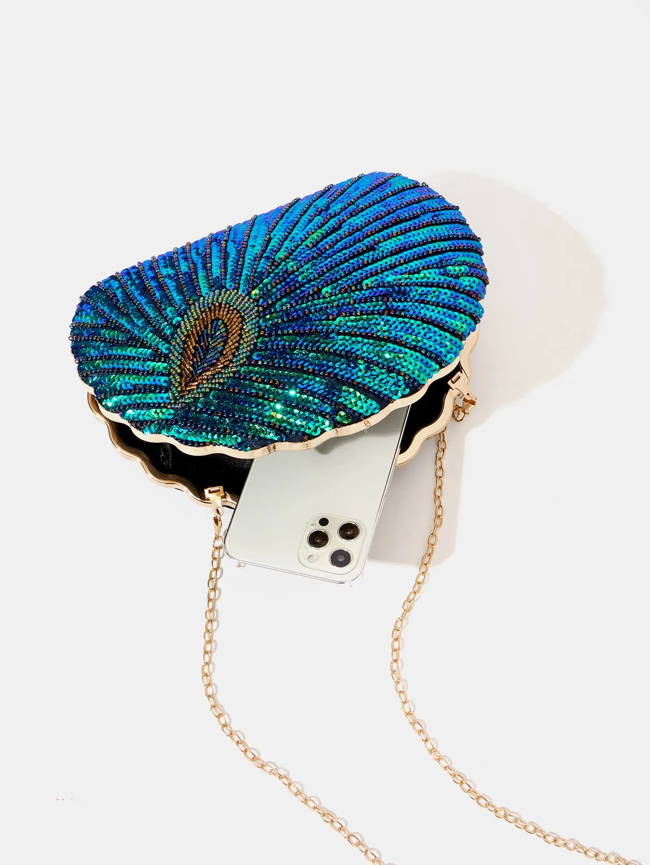Glamorous Sequin Shiny Mini Sequin Decor Chain Box Bag