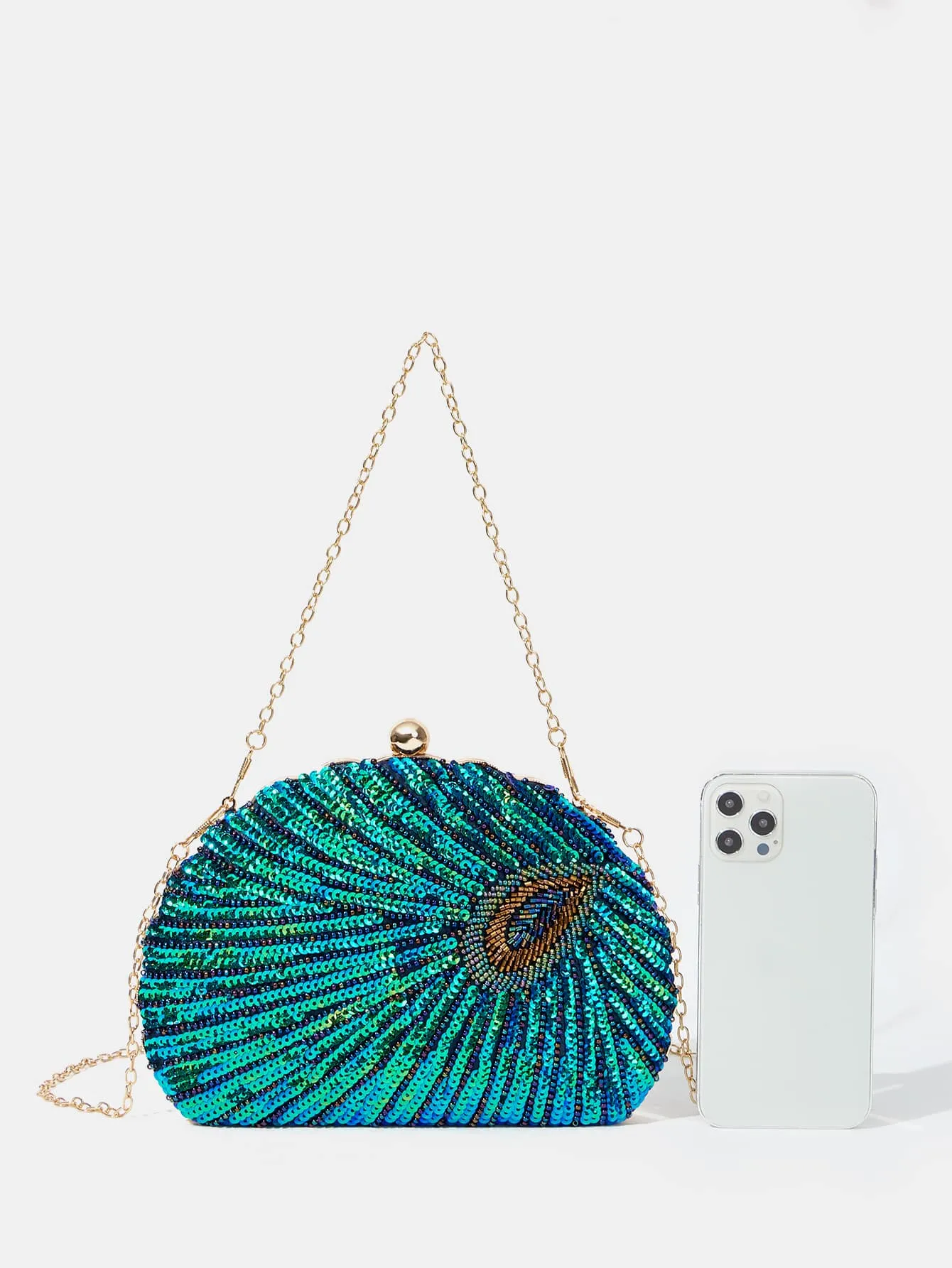 Glamorous Sequin Shiny Mini Sequin Decor Chain Box Bag