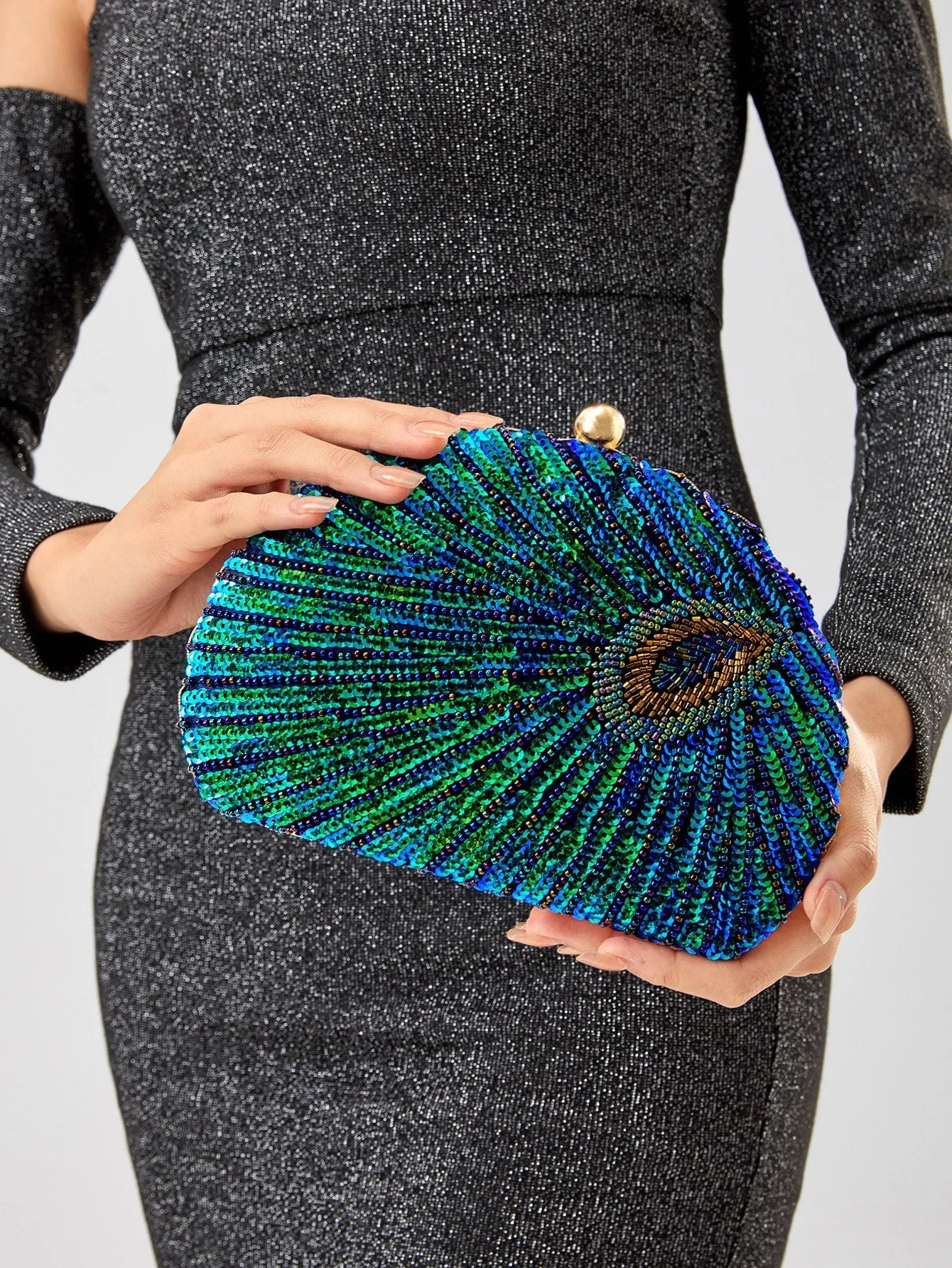 Glamorous Sequin Shiny Mini Sequin Decor Chain Box Bag