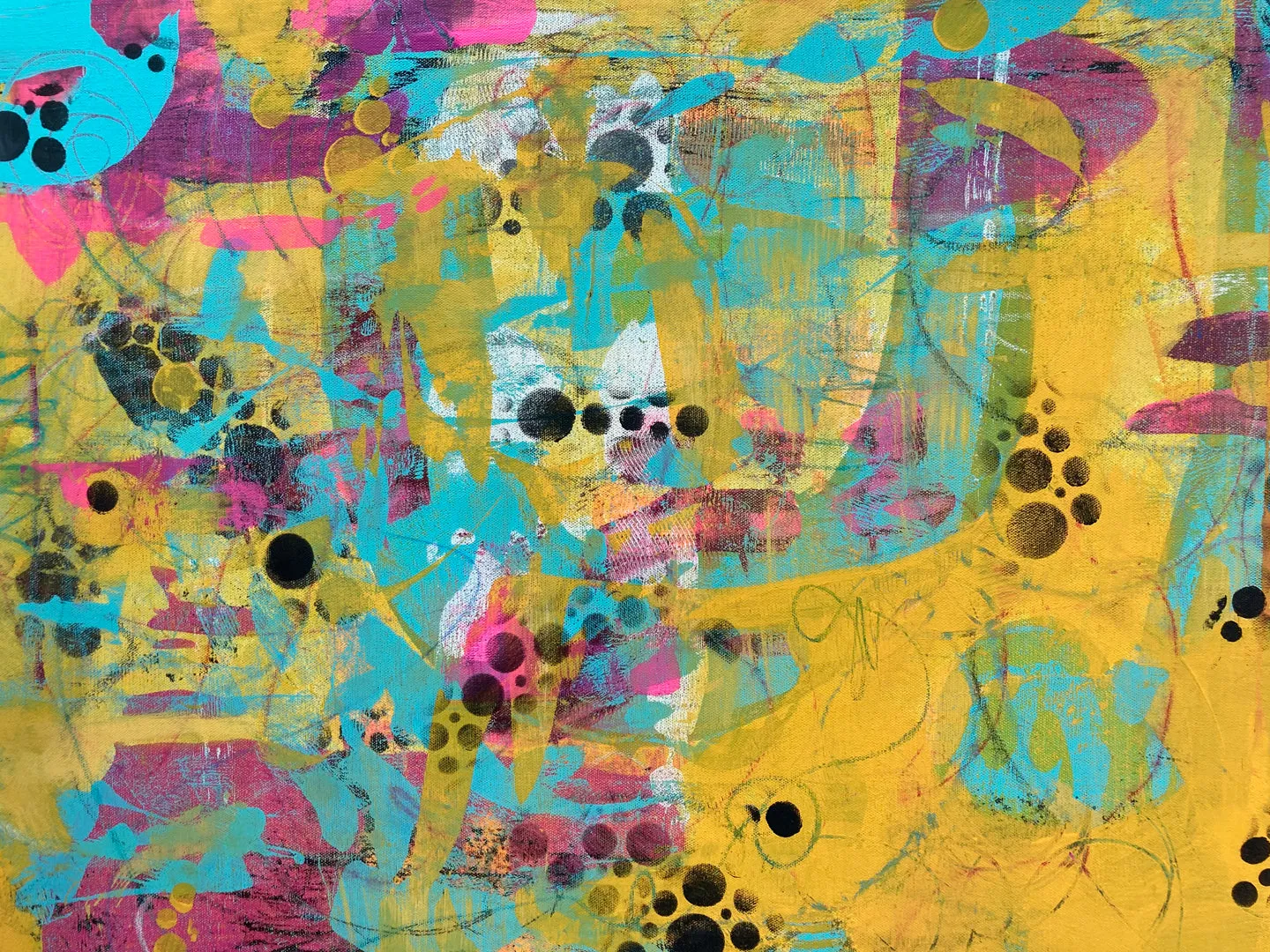 Happy Happy Joy Joy Abstract Color Field  24" x 30" Original Painting