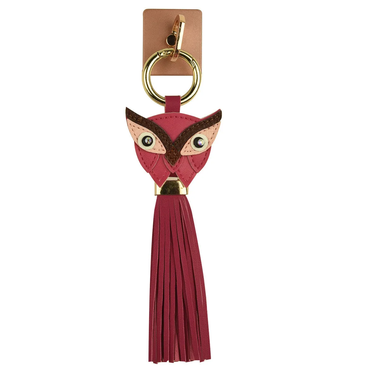 iOrigin Ring Grip/ Kick Stand   Faux Leather Owl with Tassel Keychain for Mobile Phones & Tablets