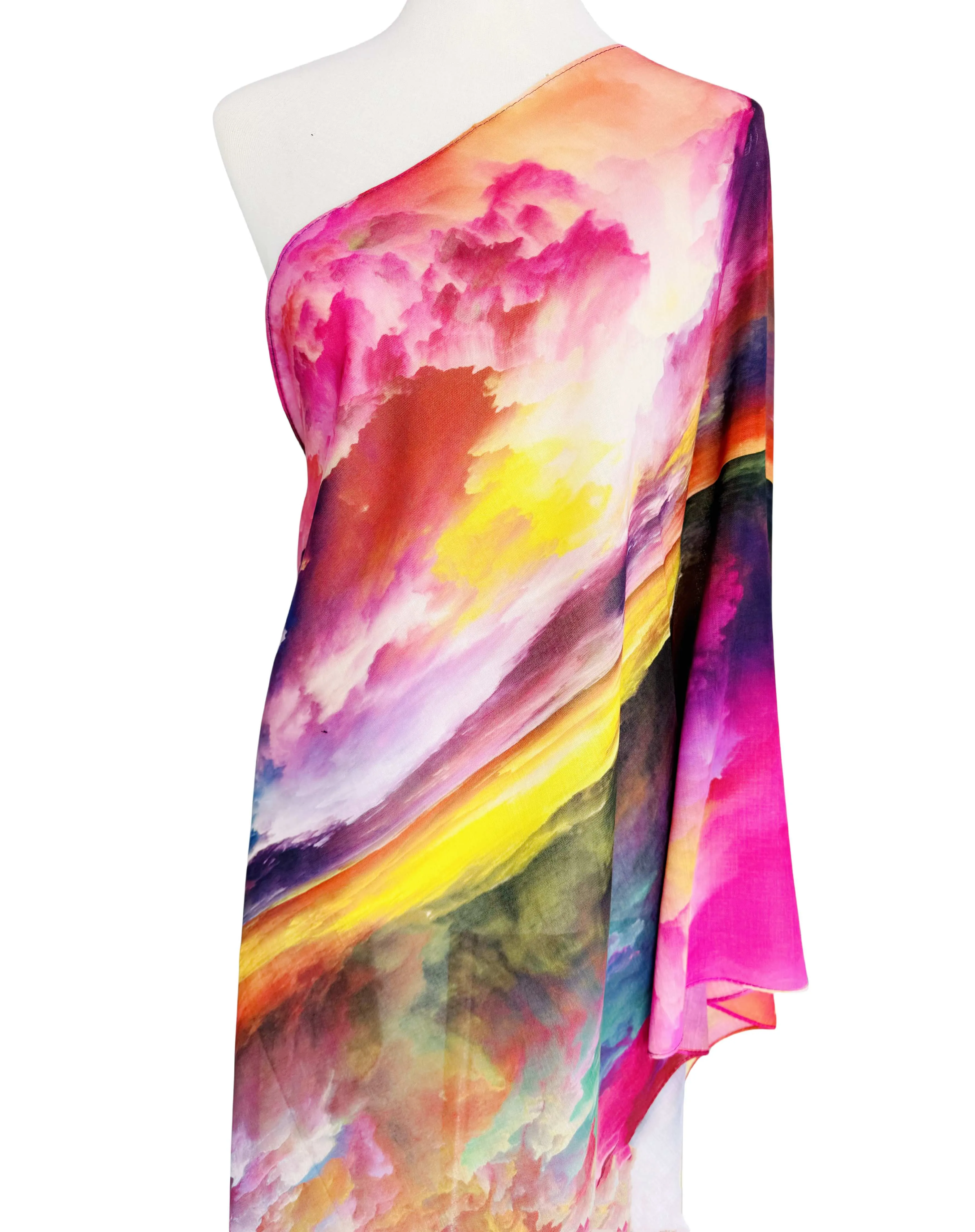 JC022858 Fuchsia-Yellow Sea of Clouds Scarf
