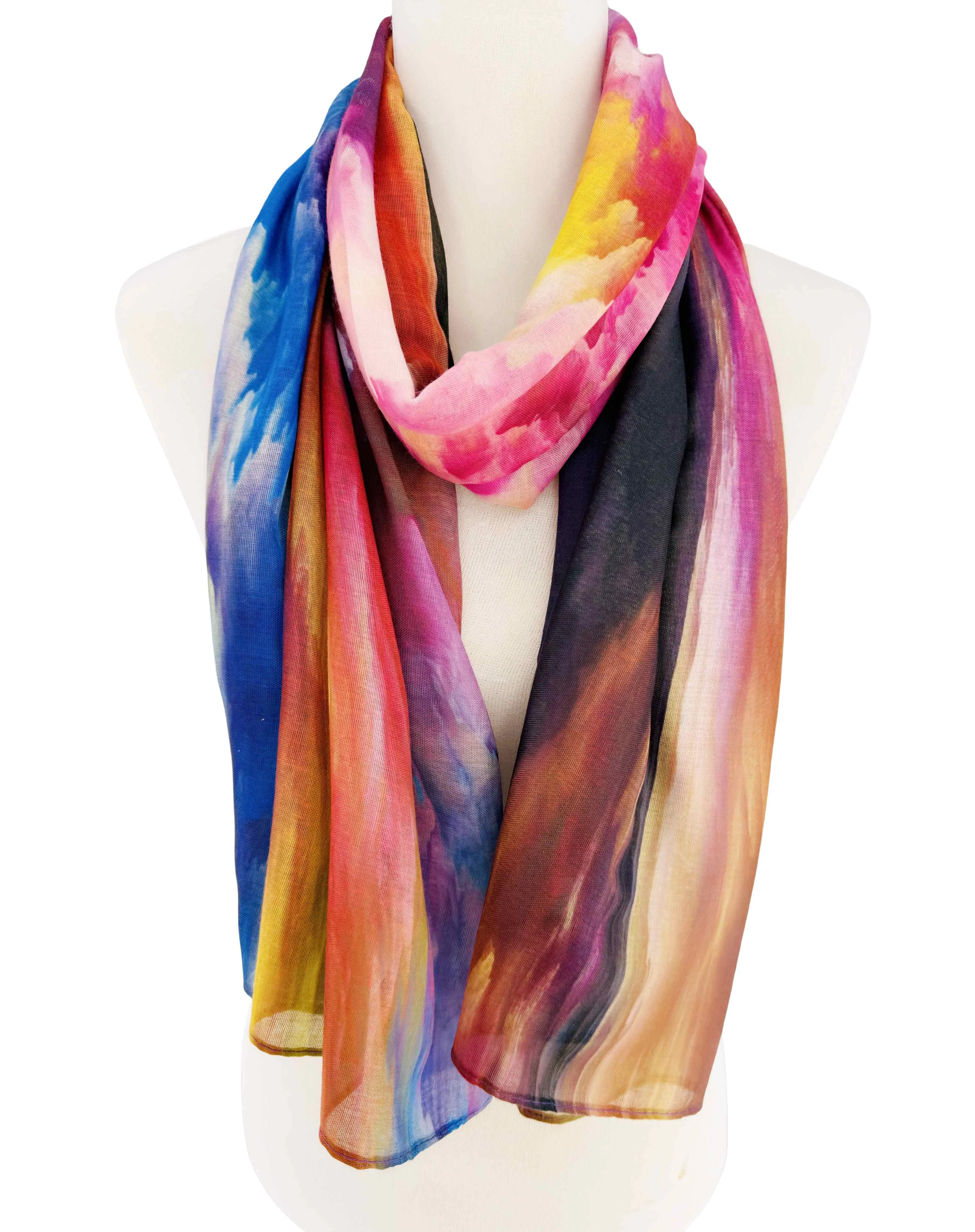JC022858 Fuchsia-Yellow Sea of Clouds Scarf