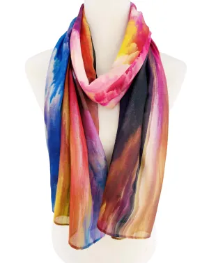 JC022858 Fuchsia-Yellow Sea of Clouds Scarf