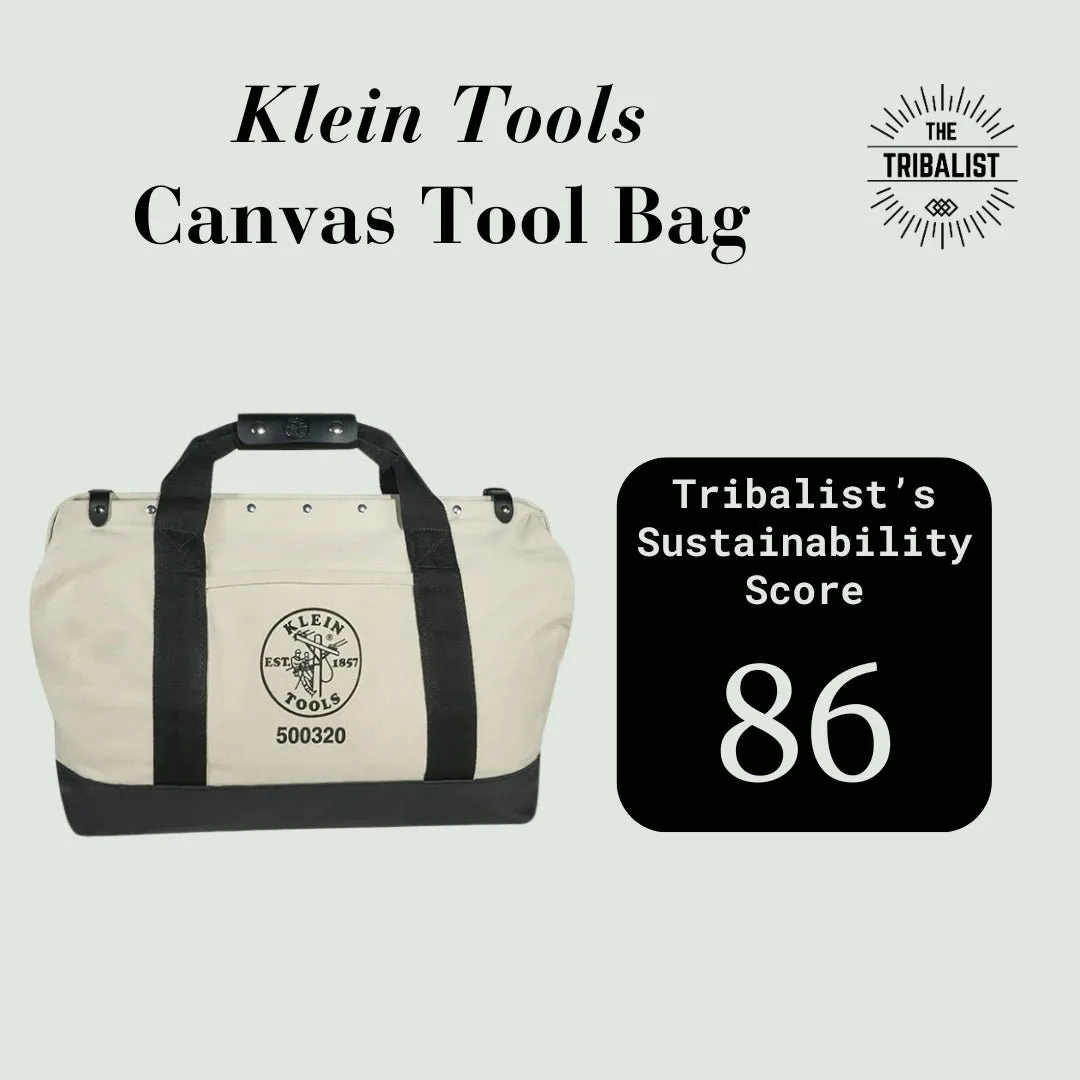 Klein Tools: Natural Canvas Tool Bag, Heavy Duty, Reinforced Leather Bottom