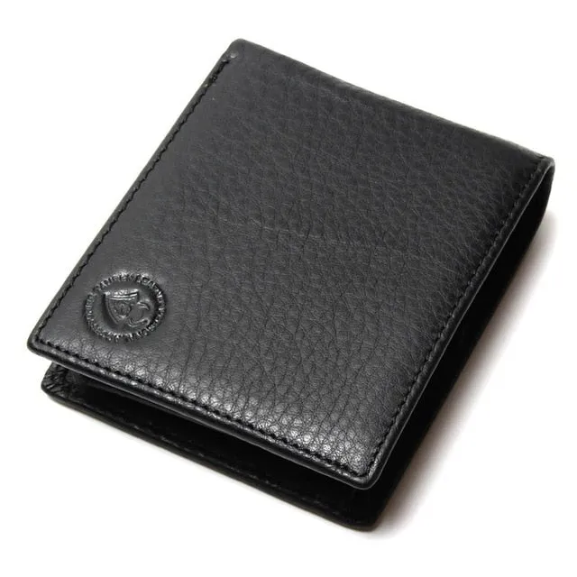 Men Wallet Promotion Excellent Genuine Cow Leather Black For Office Man Men's Vintage Wallets