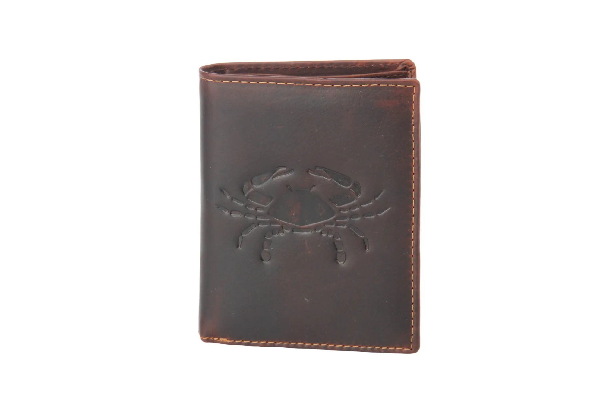 Mens leather wallet with zodiac sign 92916 (Cancer) Brown