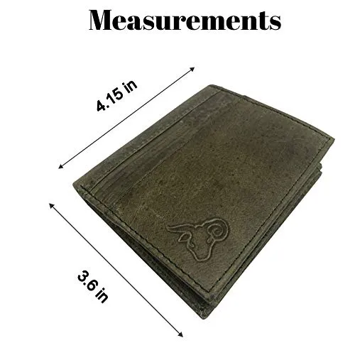 Men's RFID Blocking Genuine Leather Unique L Shape Bifold Wallet USA Series Wallets for Men