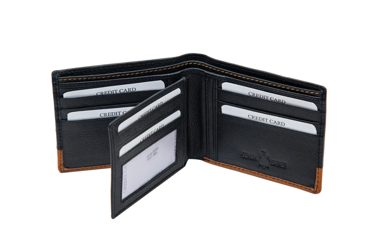 MENS WALLET COMBO 92932 (BLACK WITH TAN)