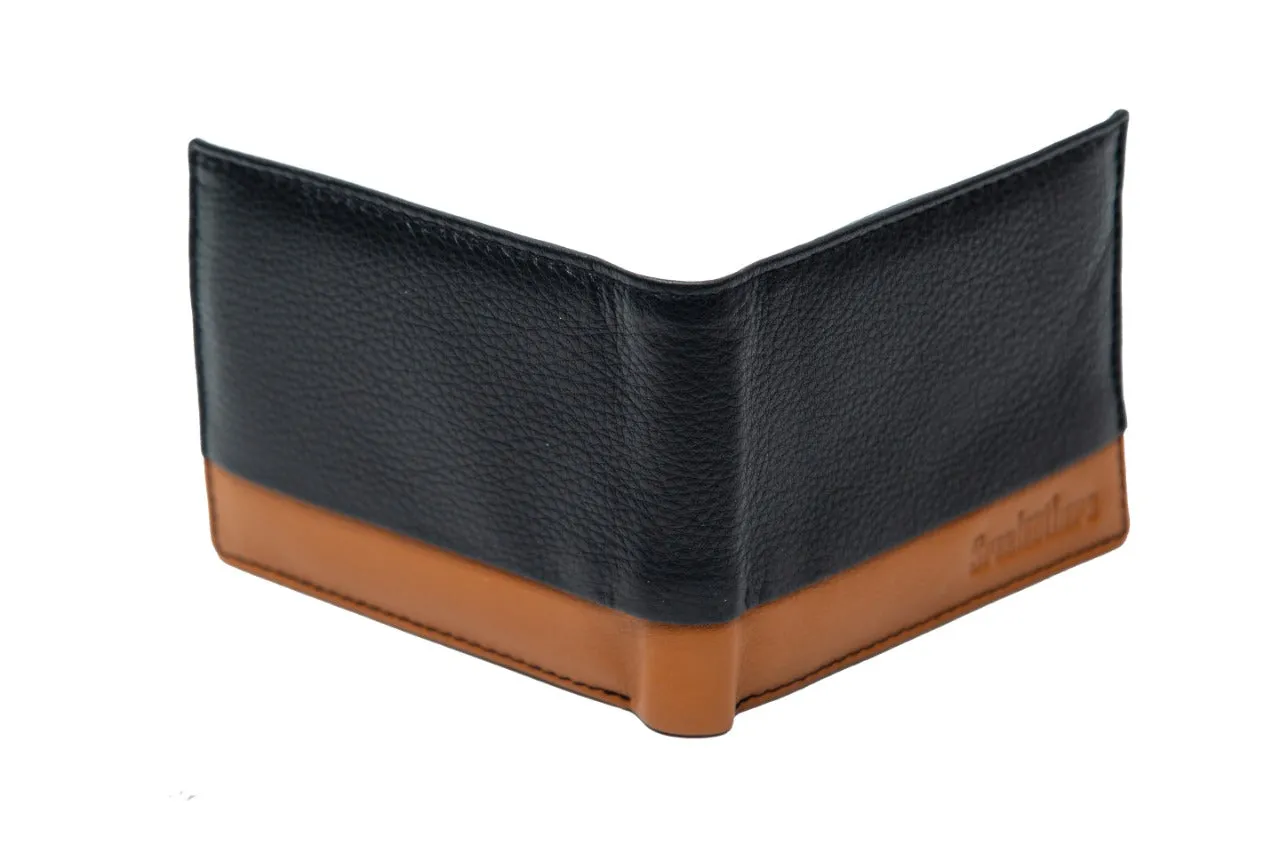 MENS WALLET COMBO 92932 (BLACK WITH TAN)