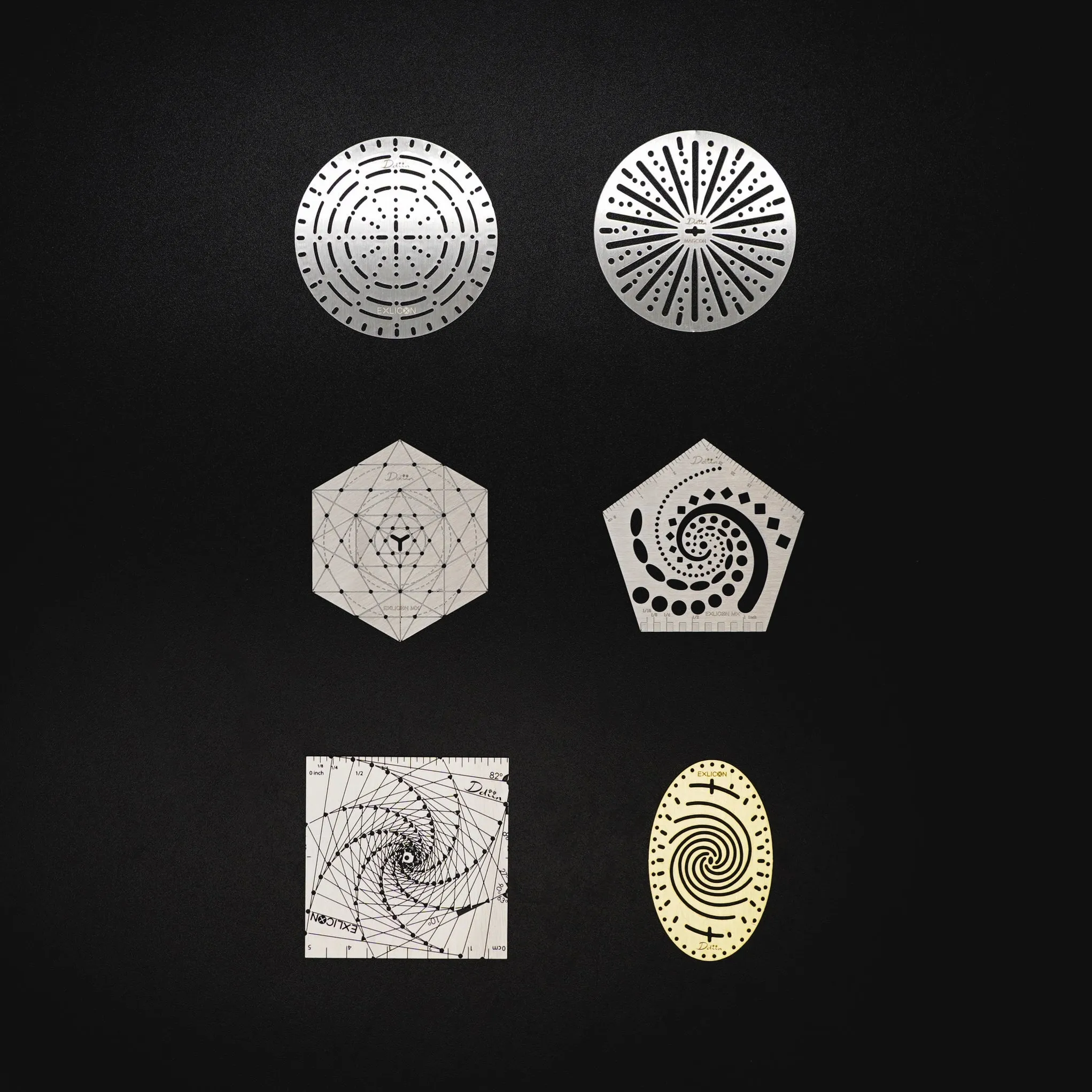 Mini Full Set 6 of Disc-Stainless Steel drawing set