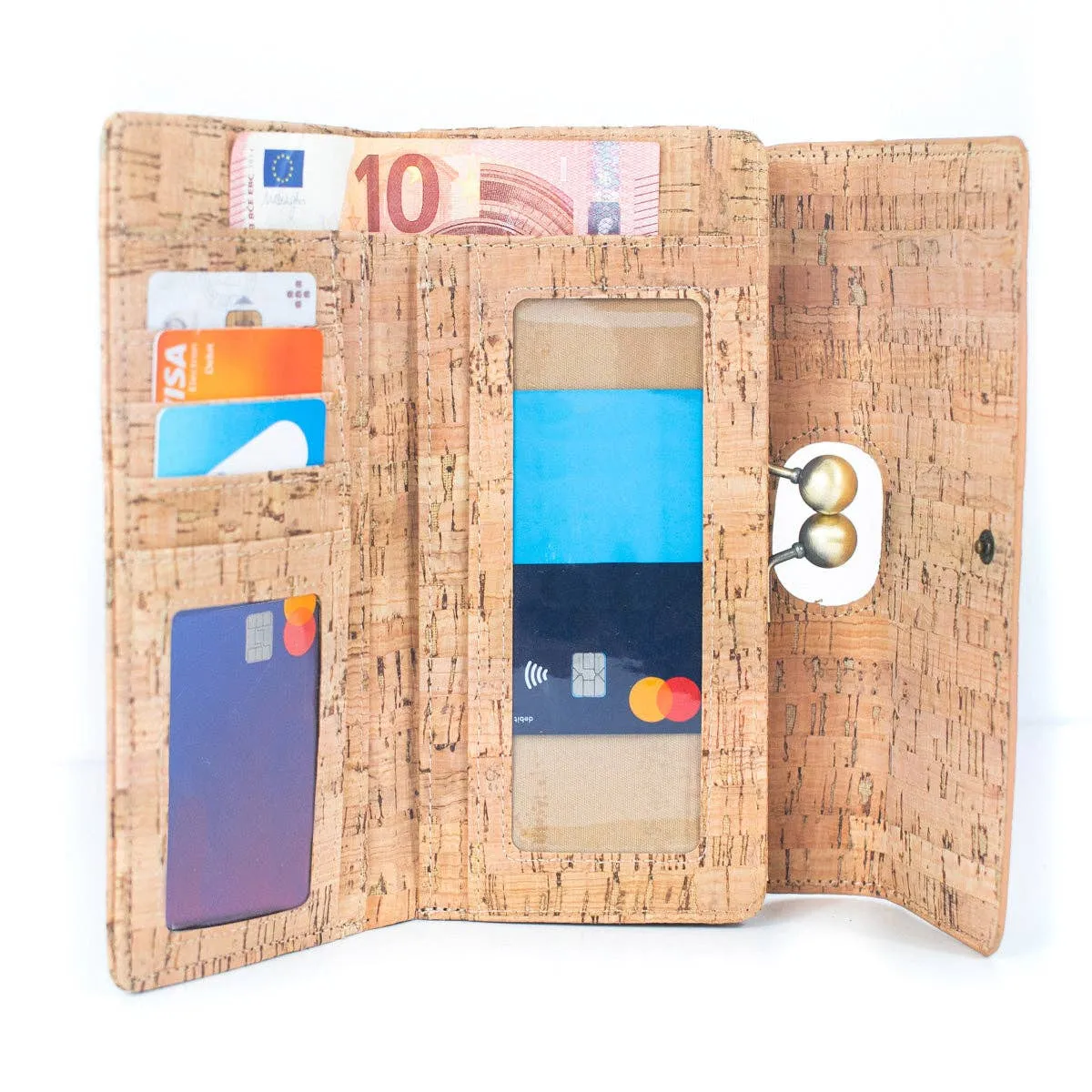 Natural Cork Print Women's Wallet with Antique Brass Purse BAGF-065
